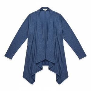 NEW Windhorse L/XL Heather Blue Waterfall Shawl Cardigan Lagenlook Casual